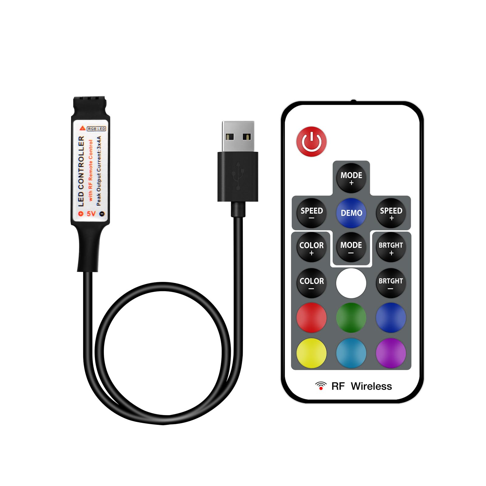 Rf 11 Key Led Dc Snapklik.com : RF Wireless Remote LED Controller, DC 5V To 24V For LED ...