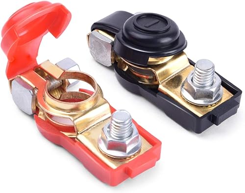 Terminal de cable de batería de automóvil, extremos de cobre negativos y positivos con cubierta de plástico, compatible con accesorios de