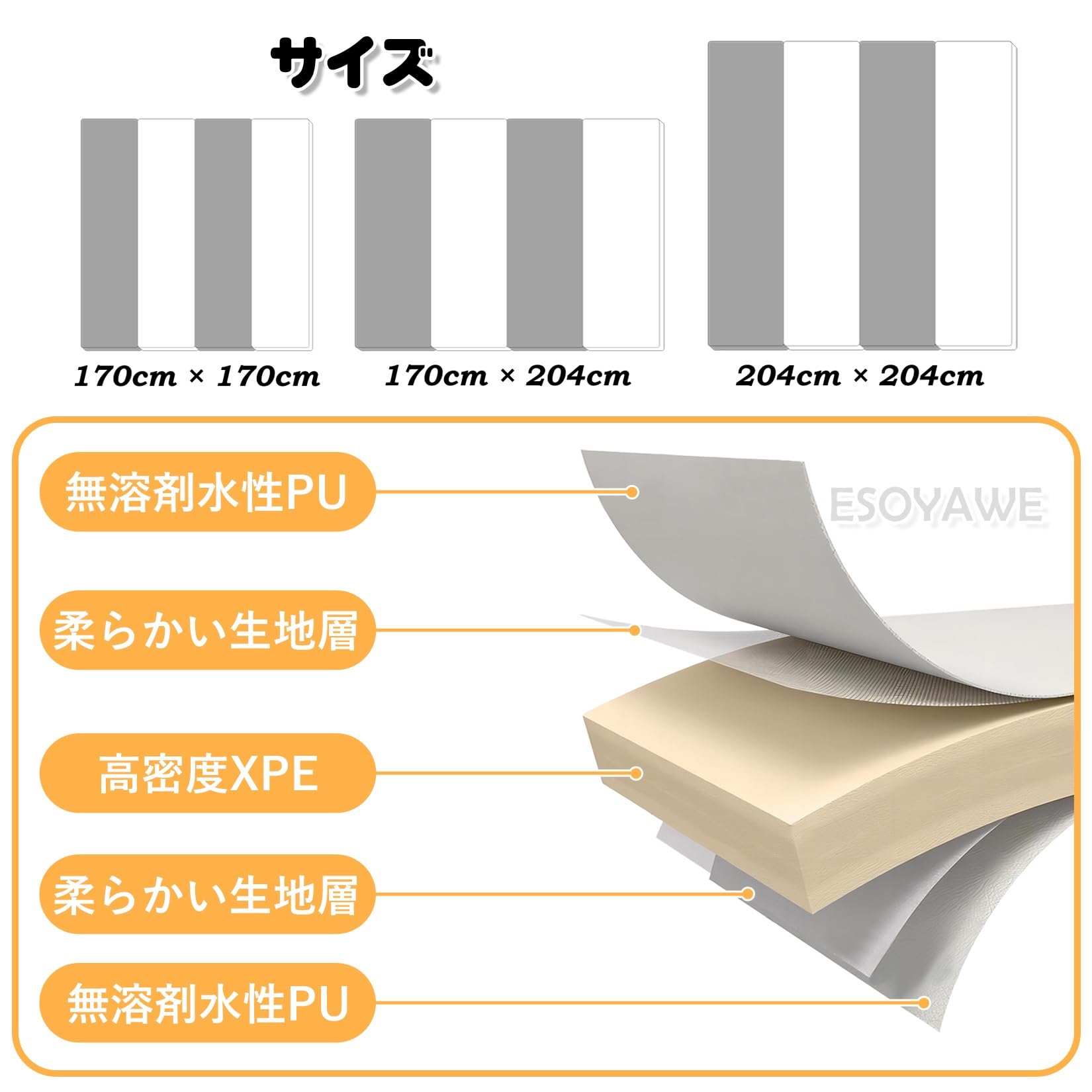 Amazon.co.jp: プレイマット ベビー 折り畳み 4段 赤ちゃん フロア
