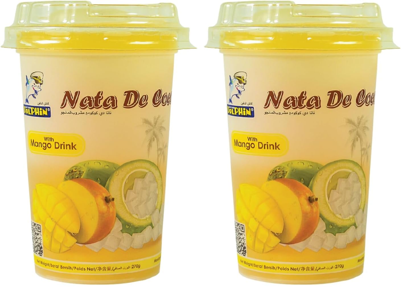 Captain Dolphin Mango Juice Drink with 50% Nata De Coco | Pack of 12 x 270g-image-8
