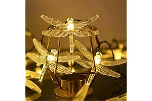 ASFSKY Solar Dragonfly Lights Outdoor 50 LED Dragonfly Lights Waterproof Decorative Lights...