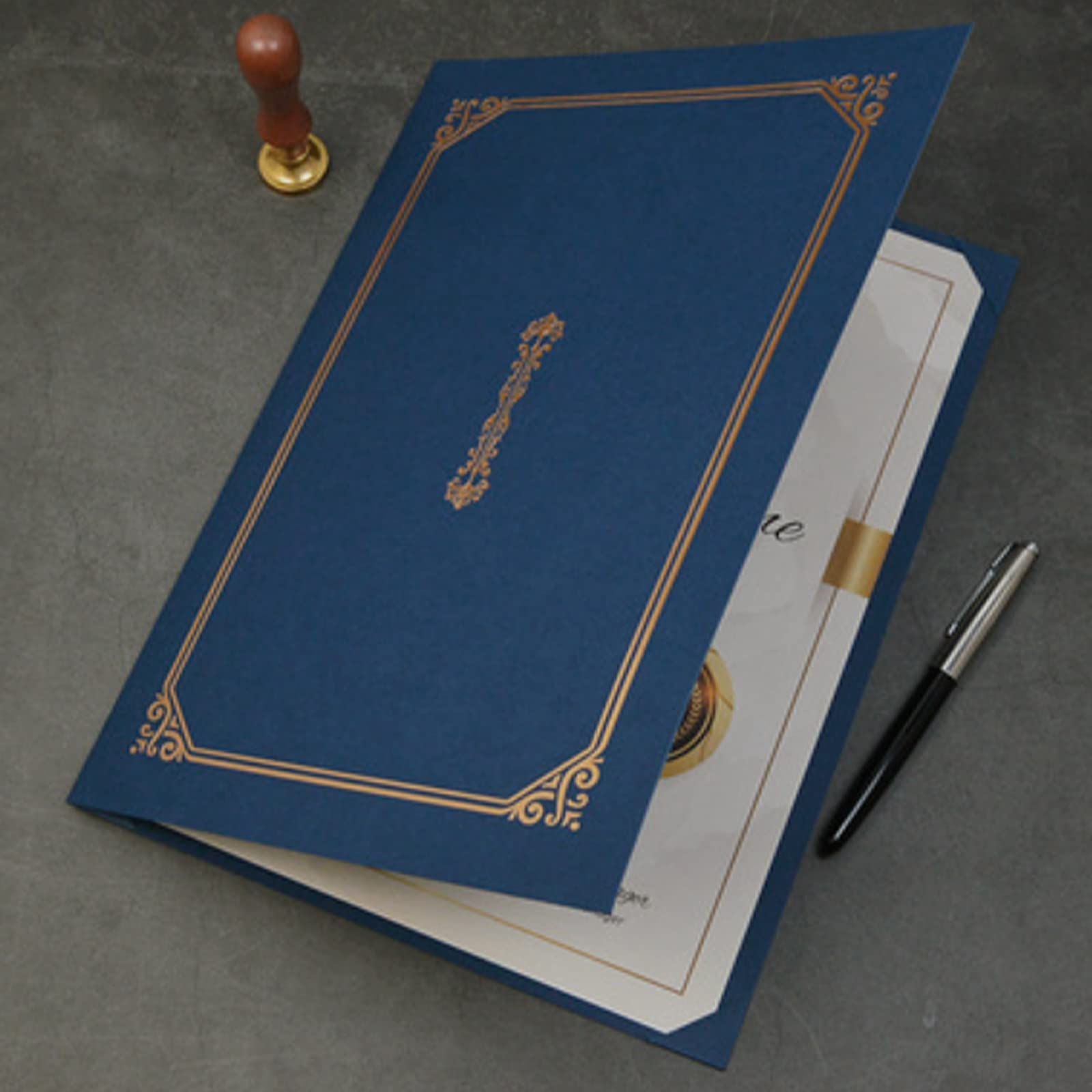 OhMill, Set di 5 copertine per diploma, formato A4, titolare del certificato, 22, 5 x 30, 5 cm, con carta di diploma, portacertificati, per lauree