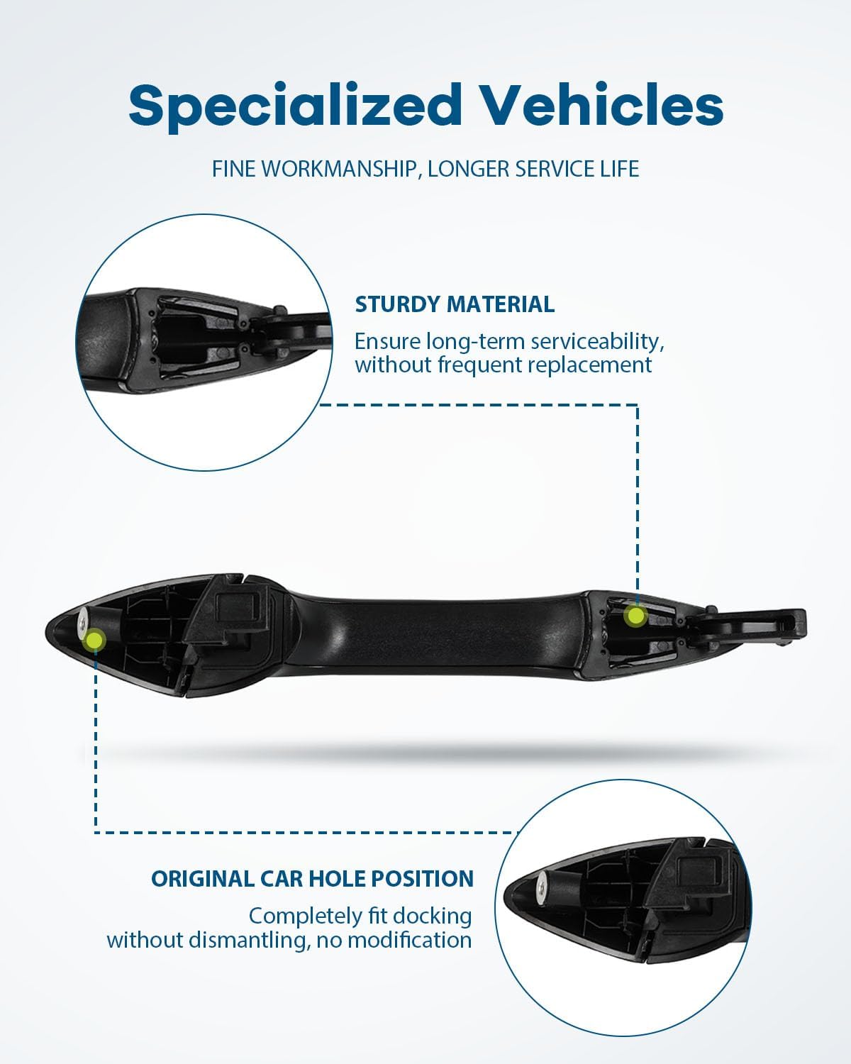 LUJUNTEC Exterior Front Passenger Right Door Handle Replacement for Hyundai for Elantra 2011-2016 Replace OE 826613X000, 826623X020 Black