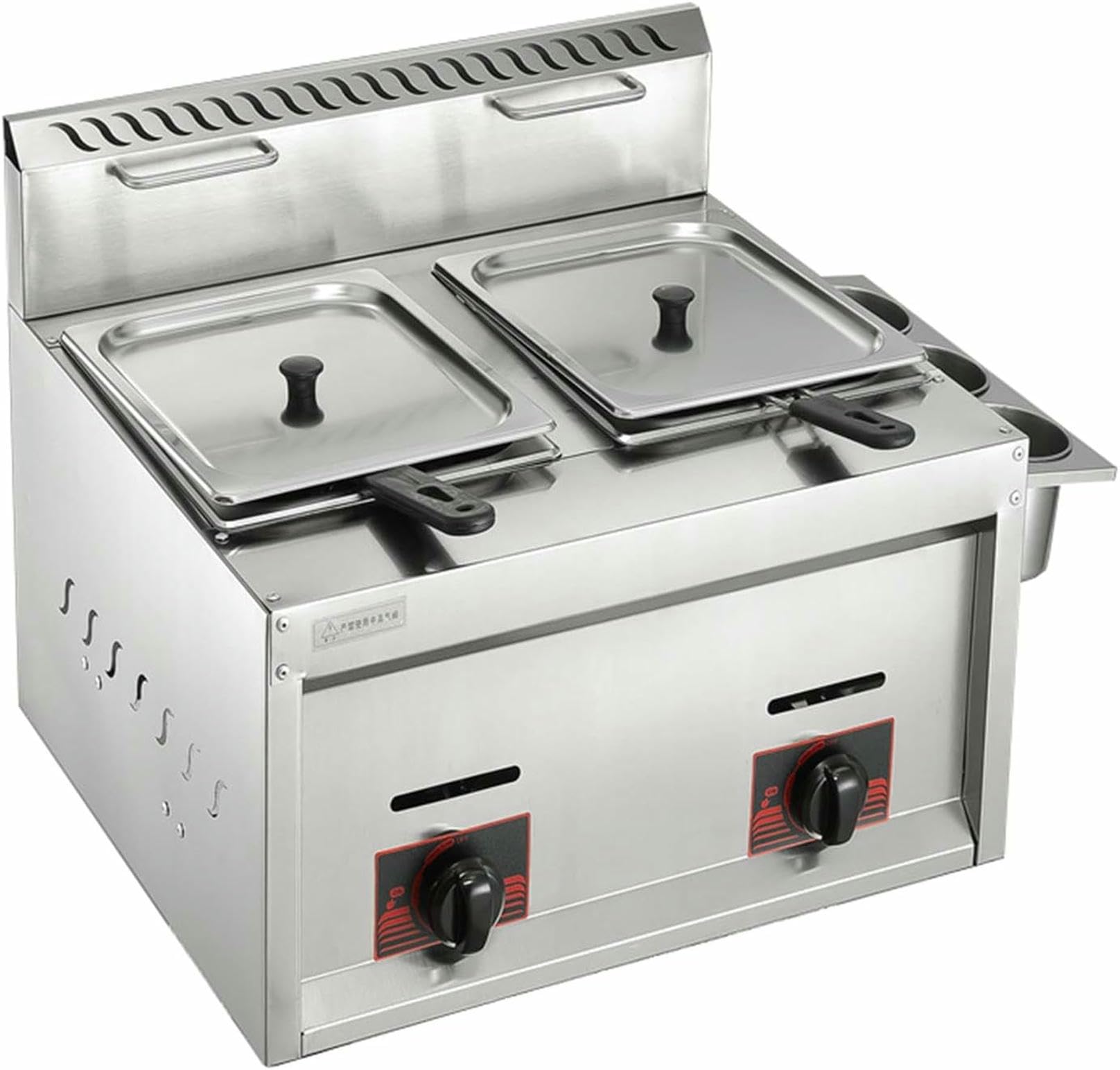 Freidora Industrial de sobremesa a Gas, con cestas extraíbles y Tapa, Ideal para Patatas Fritas, Pavo, rosquillas, cocinas domésticas y restaurantes.