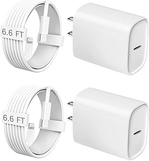 Fast Charger iPhone, [Apple MFi Certified] iPhone Charger USB C 20W Phone Chargers Block with 6.6FT Lightning Charging Cord for iPhone 14,14 Pro,14 Pro Max,13 Pro Max,12 Pro Max,Mini,11 Pro Max,iPad