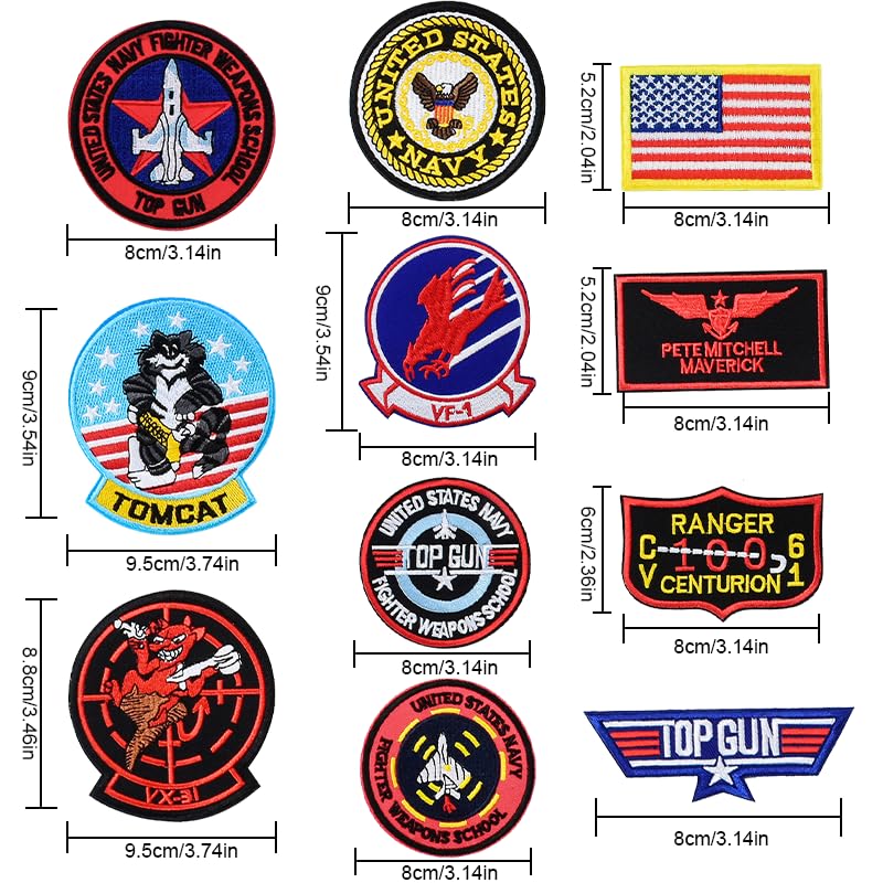 11 Toppe Ricamate Militari - Applicazione A Ferro O Cucitura Per Giubbotti E Jeans