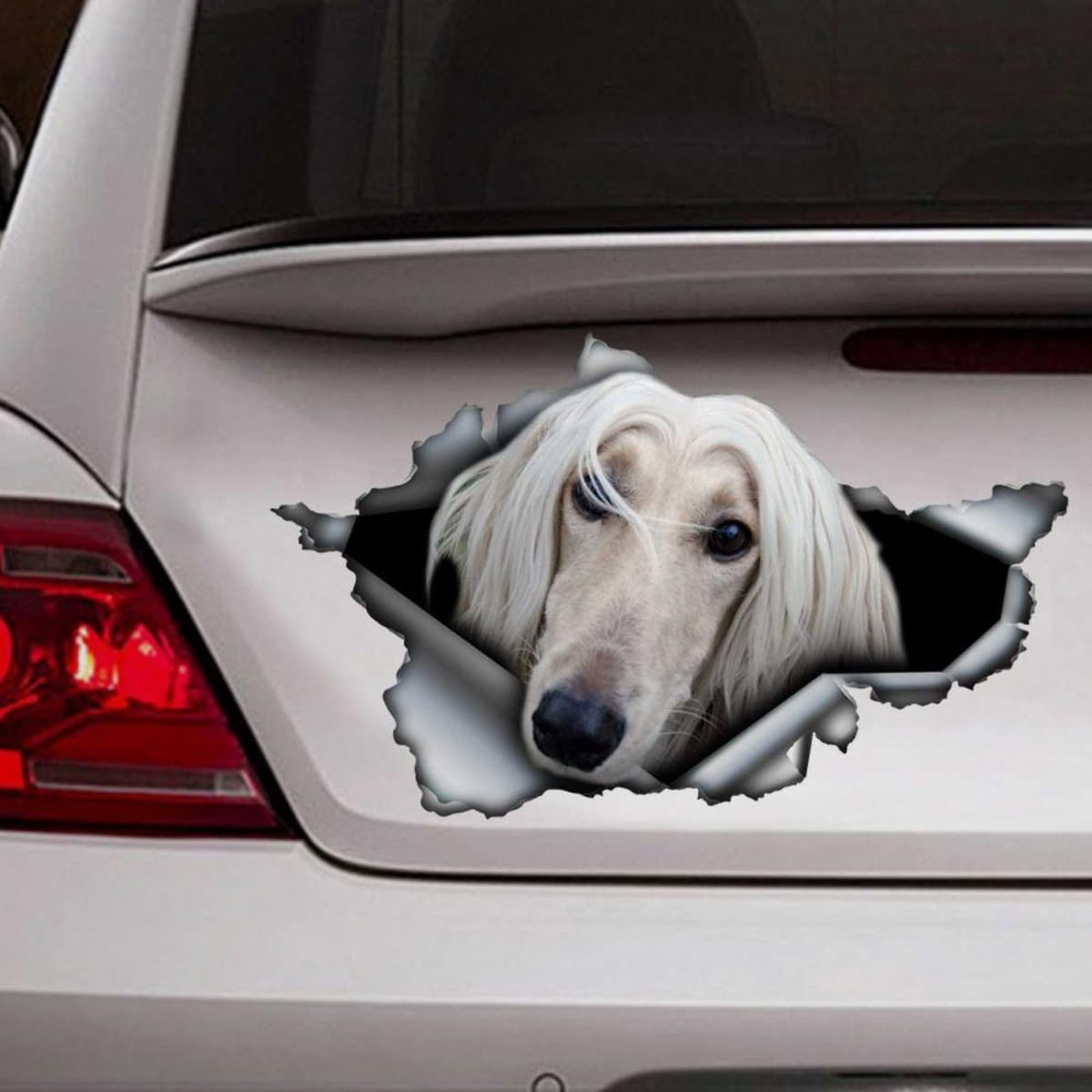 Madcolitote Afghan Hound Car Window Sticker Afghan Hound 3D Vinyl Die Cut Decals Funny Laptop Bumper Stickers Animal Pet Gift,14 Inch