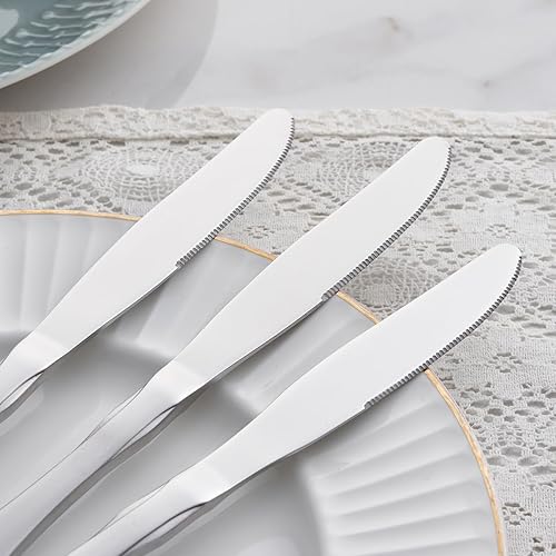 Miniatura 4 de Cuchillos de cena, cubiertos de acero inoxidable de 8.7 pulgadas de alta resistencia, juego de cubiertos de metal, 6 piezas