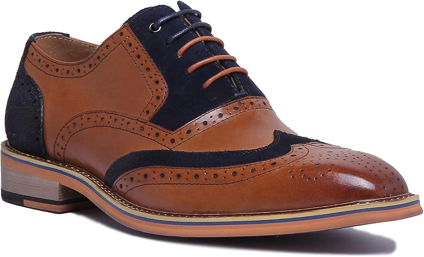 Justin Reece Scarpe Oxford Uomo In Pelle Scamosciata - Derby Con Lacci, Dettagli Curati
