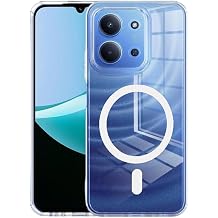 Coverzone Xiaomi Redmi 13C ile uyumlu  effaf K l f MagSafe Uyumlu G l  M knat sl  Wireless  arj Destekli Crystal Clear  nce Sert Arka Kapak Kamera Lens Korumal  Darbe Emici K l f