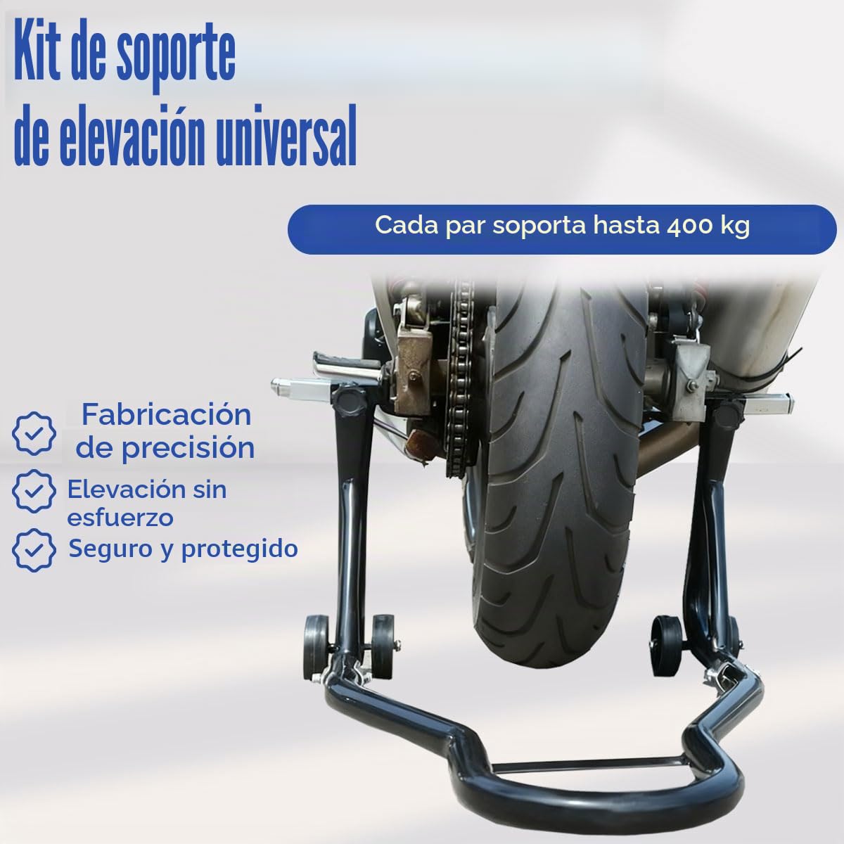 2 PCS Adaptadores para Caballete Trasero de Moto, 16*2*2cm Caballete de moto delantero trasero Elevador Soporte Adaptador para Moto Brazo Basculante, Mantenimiento de Garaje, Limpieza de Moto