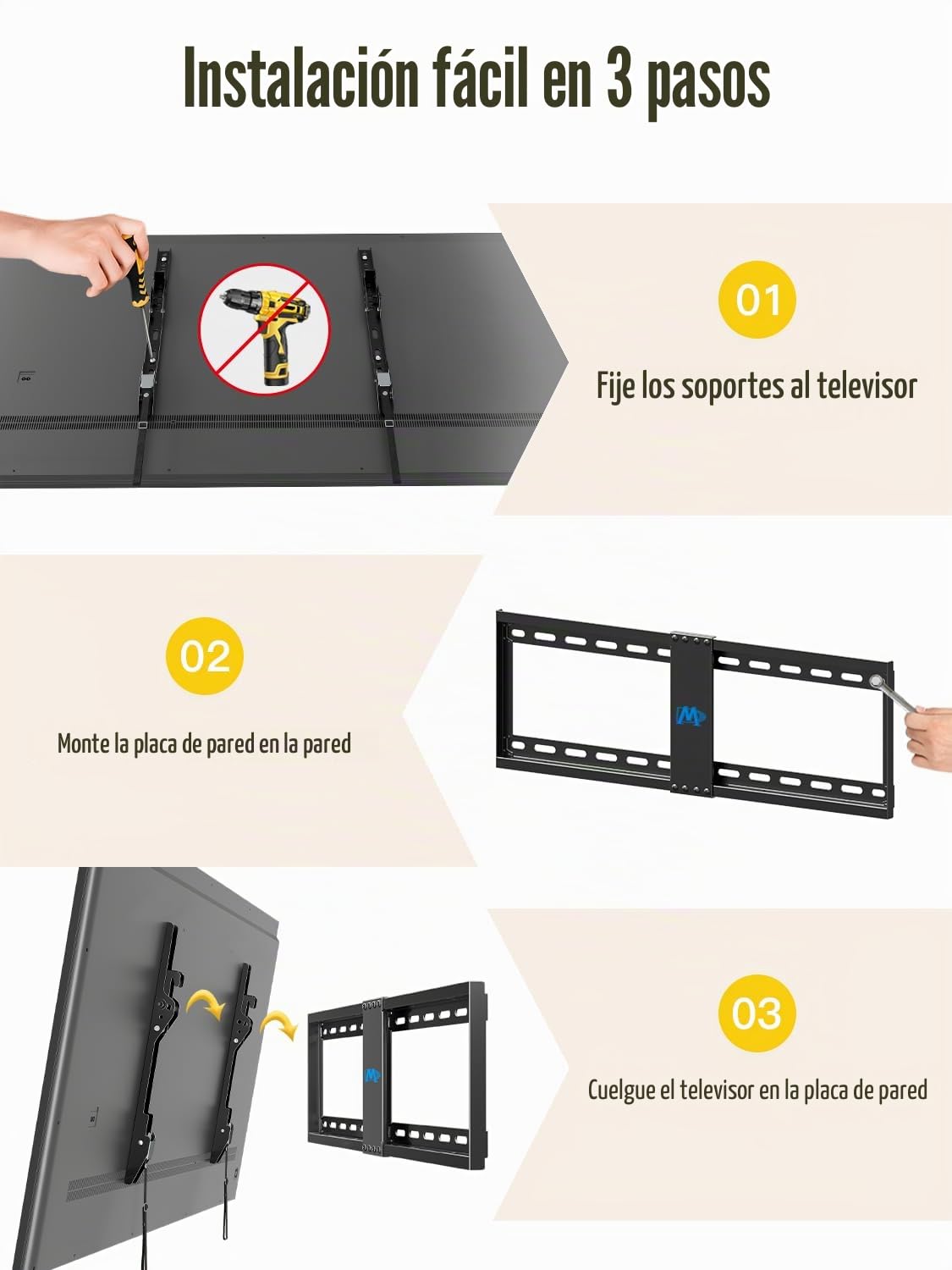 Mounting Dream Soporte de Pared de TV Inclinable Soporte TV para Muchos 37-70 Pulgadas LED, LCD, OLED y Plasma Televisores de hasta VESA 600x400mm y 60 kg, Cable HDMI de 1,5m Incluido, MD2268-LK-02