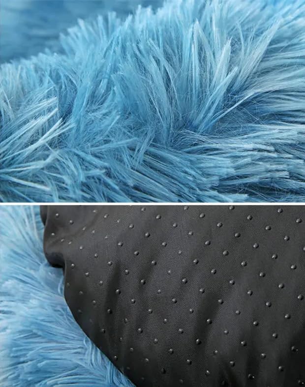 review Cat Beds for Indoor Cats, Plush Fluffy Dog Beds for Small Dogs, Square Calming Pet Bed, Comfortable Warming Pet Bed Washable for Small Medium Pets Anti-Slip