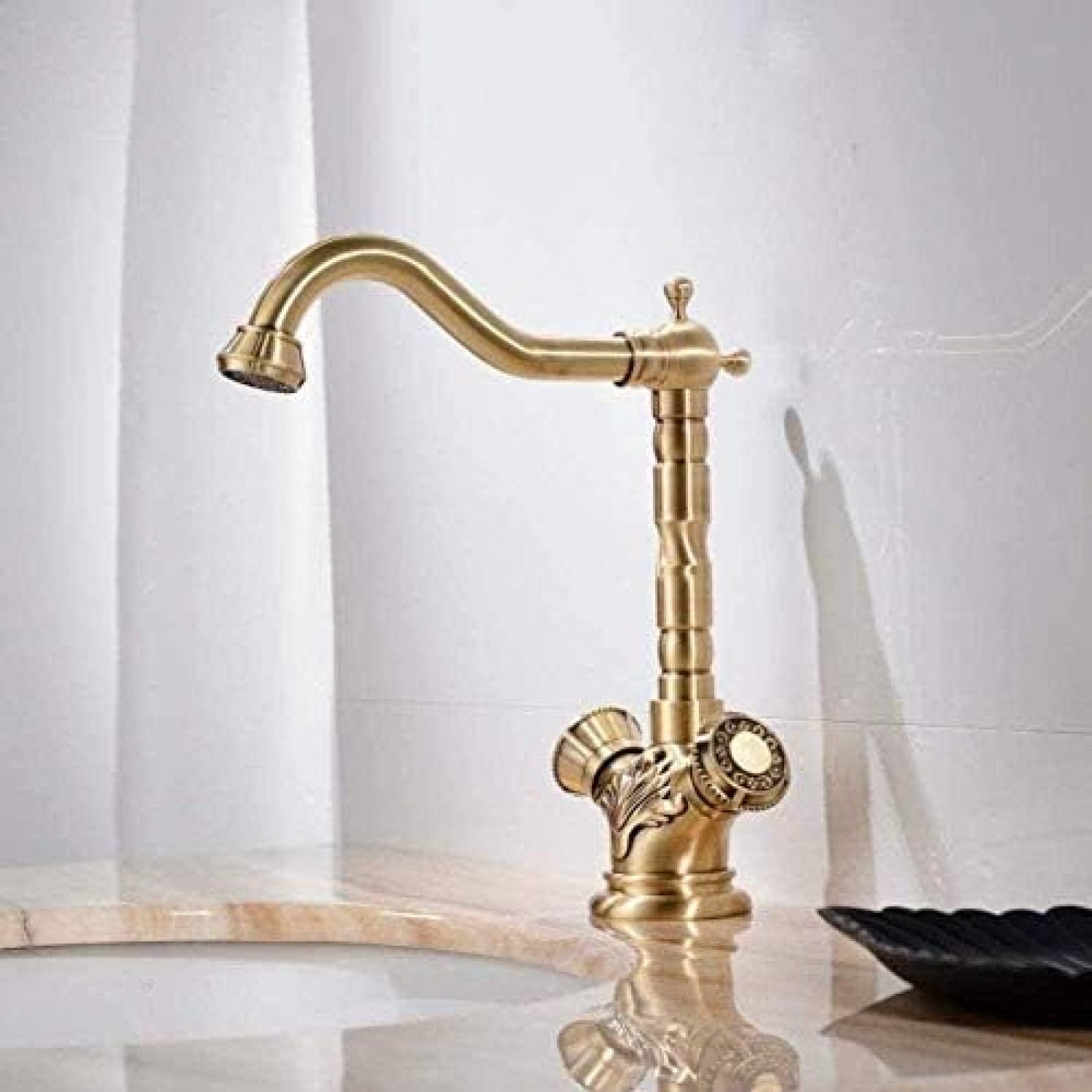 Robinet de cuisine rétro mitigeur eau chaude froide pour évier et grand lavabo