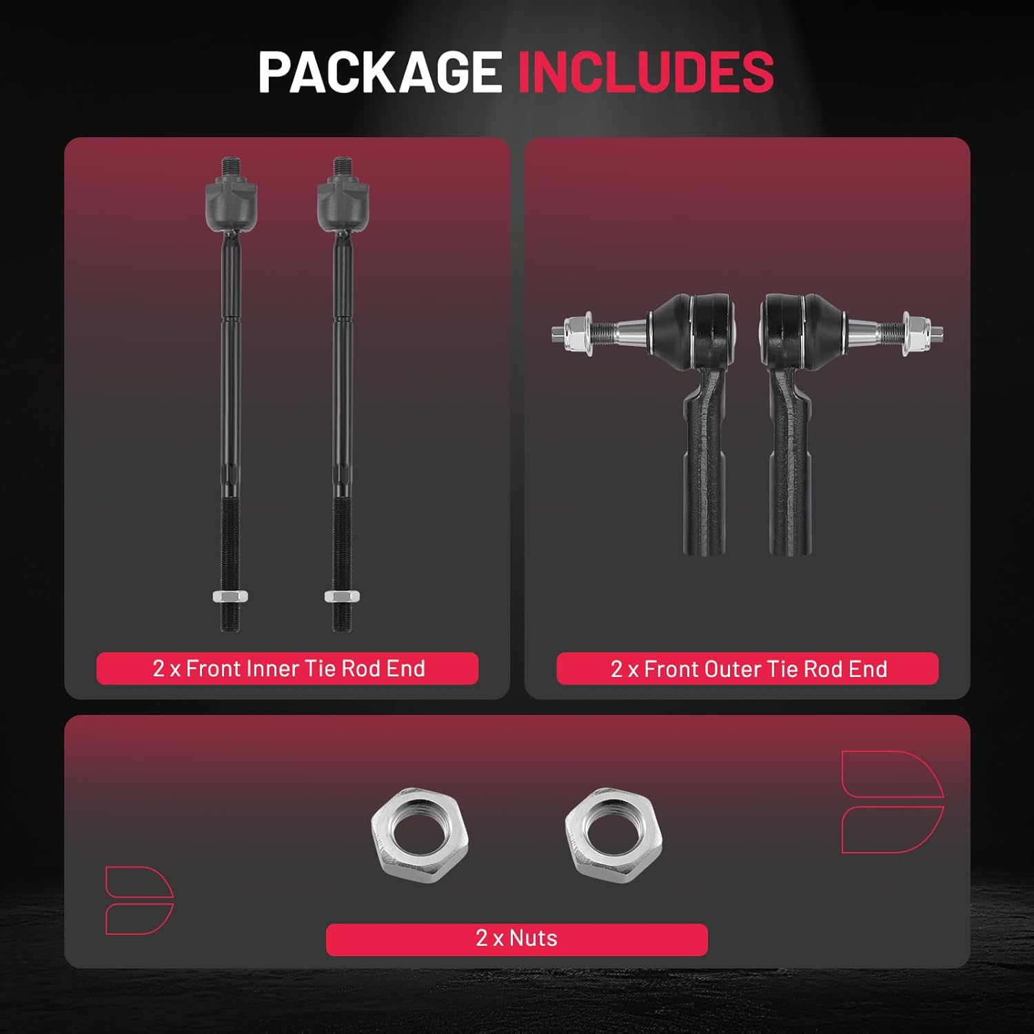 BDFHYK 4pcs Tie Rod Ends Kit Compatible with Dodge Journey 2009-2018,2*Outer-ES800408， 2*Inner-EV800611