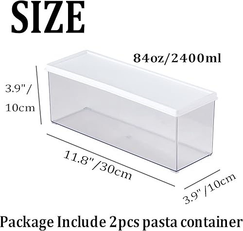 Vista 13 de Hanobe Recipientes de pasta para despensa, recipiente grande para espaguetis y fideos, juego organizador de almacenamiento de cereales transparentes