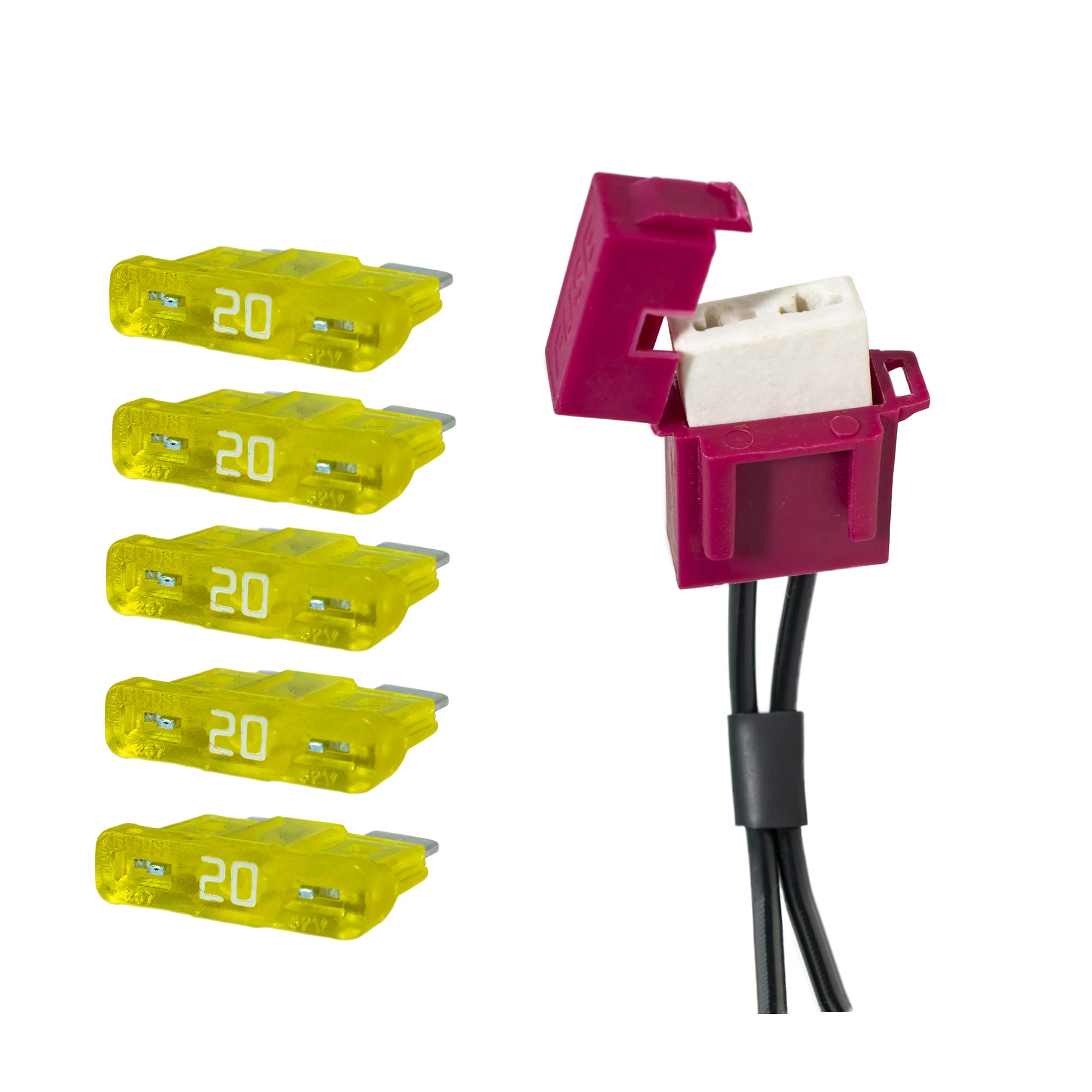 Ovicart 20A Auto Car Regular Blade Fuse - With Ceramic Fuse Holder-image-24
