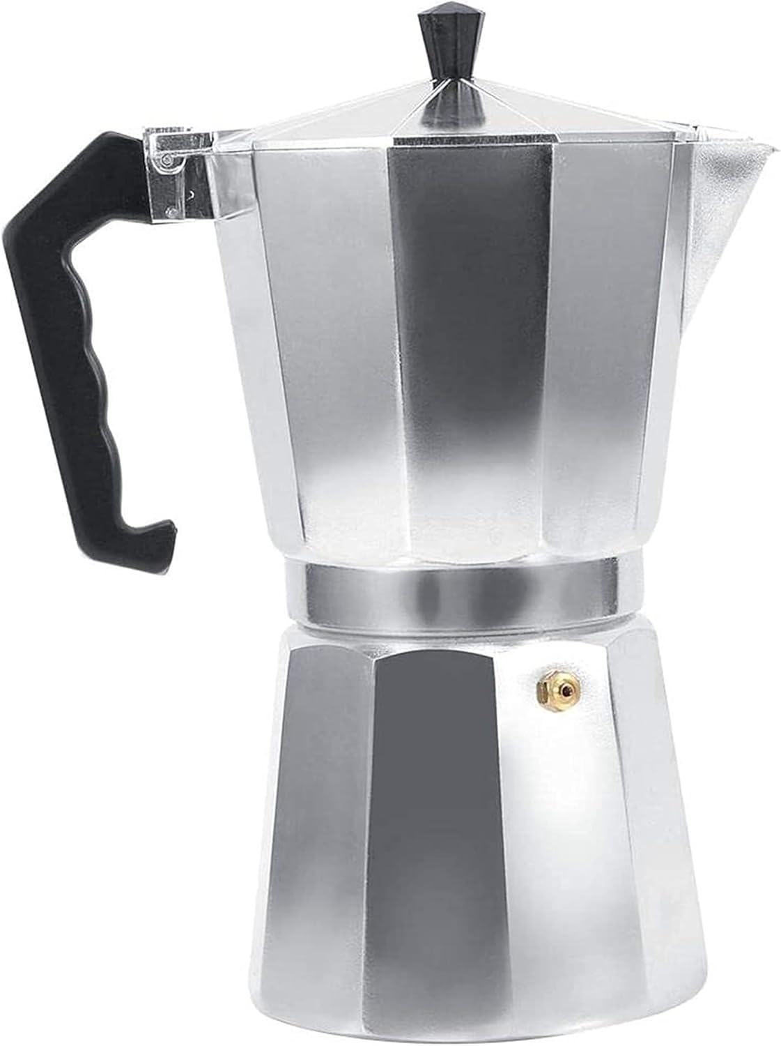 Coffee Maker Stove 3/6/9/12 Cups Aluminum Type Moka Pot Espresso Coffee Maker Stove Home Office Use Hot (Color : Silver, Size : 600ML 12cups) (Silver 150ML 3cups)