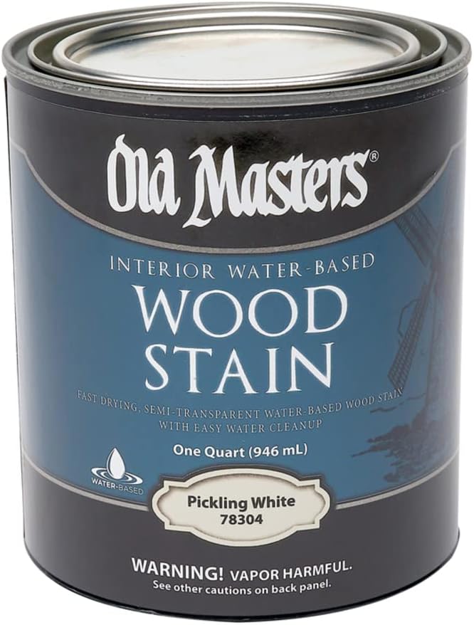Old Masters Semi-Transparent Pickling White Water-Based Latex Wood Stain 1 qt.
