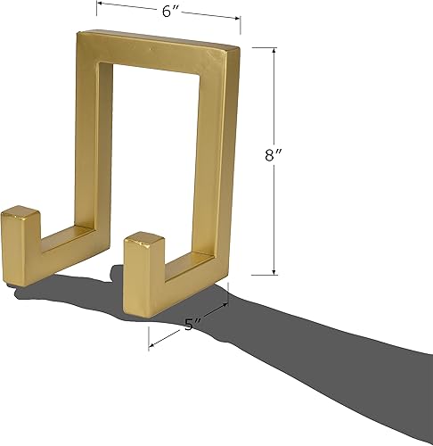 Miniatura 3 de Red Co. Soporte de marco de fotos de metal de estilo industrial de 8 pulgadas de alto y caballete de exhibición, oro mate