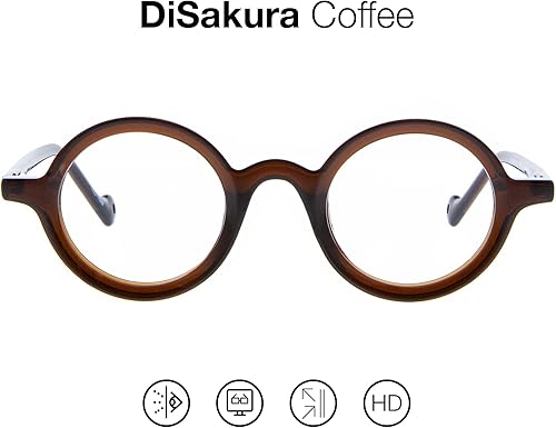 Miniatura 4 de READING GLASSES Lectores unisex con bloqueo de luz azul. Marcos de acetato, patillas flexibles y lentes antirreflectantes - Café +2.0 - DISAKURA