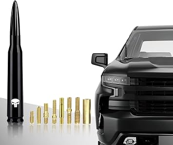Miytsya Car Truck Bullet Antenna for GM Chevy Silverado 1500 2500 3500 HD Avalanche GMC Sierra 1500 2500 3500 Denali Heavy Duty Pickup Trucks Accessories Black