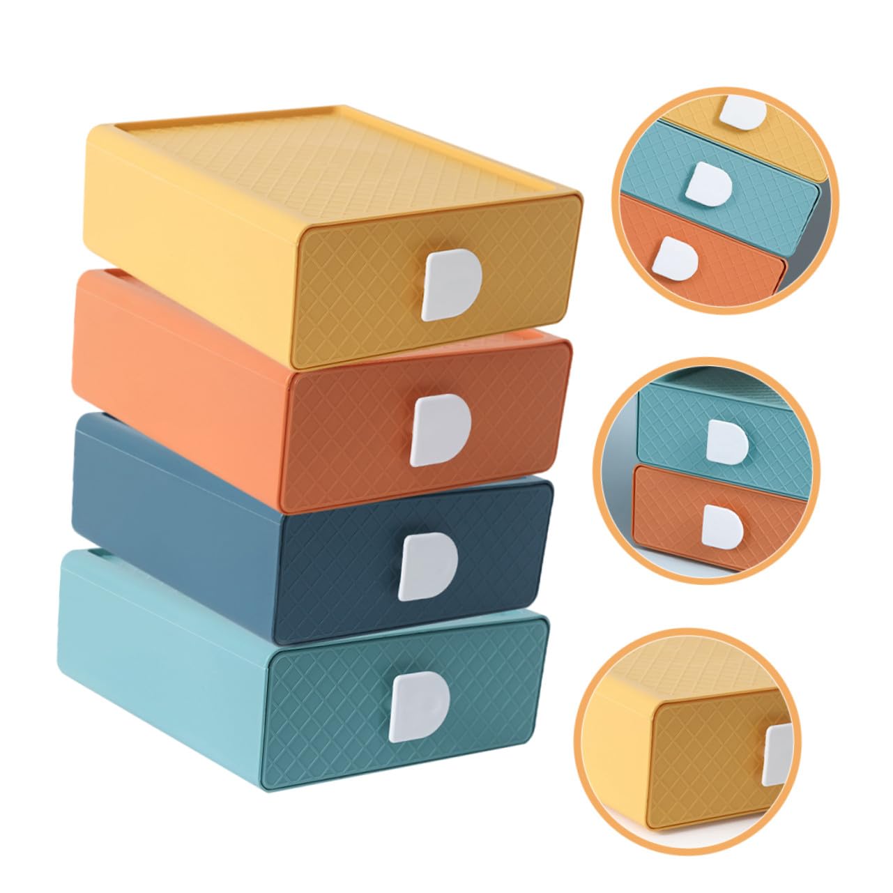 Multi-tiered Multi-function Storage Box with Large Capacity Stackable Desktop Drawer Organizer for Cosmetics Stationery And Sundries Set in And