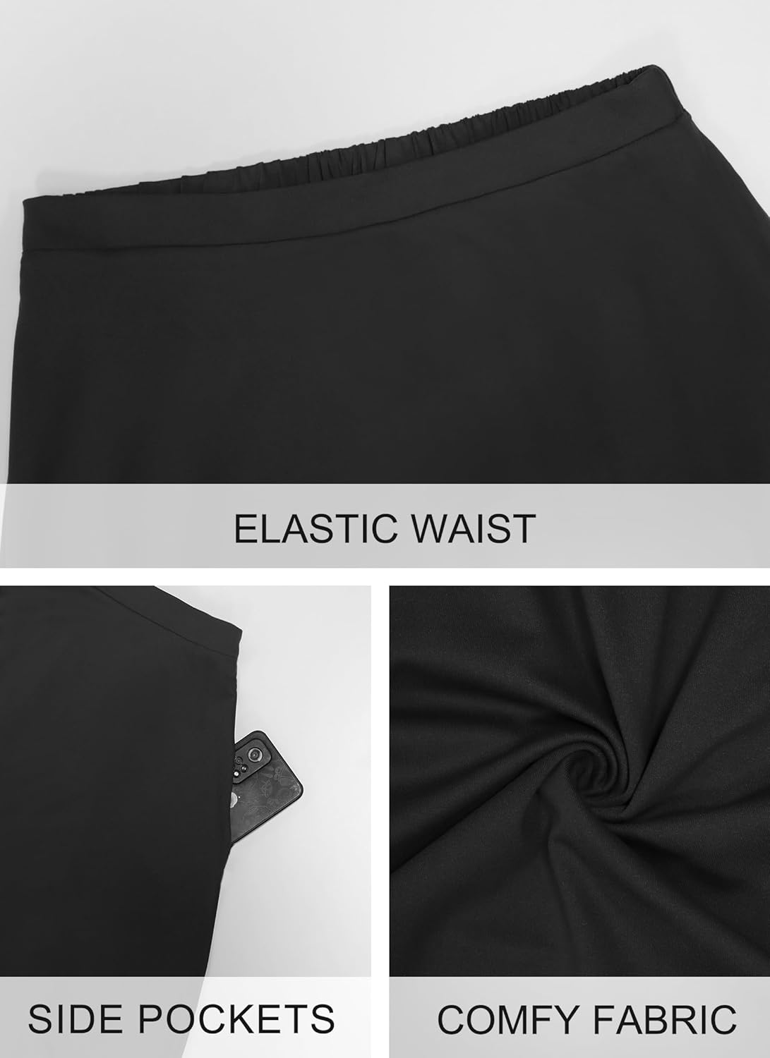 POPZONE Women's Elastic High Waist Midi Skirts 2025 Floral Print Casual Flowy Pleated Summer A-line Skirt - Image 6