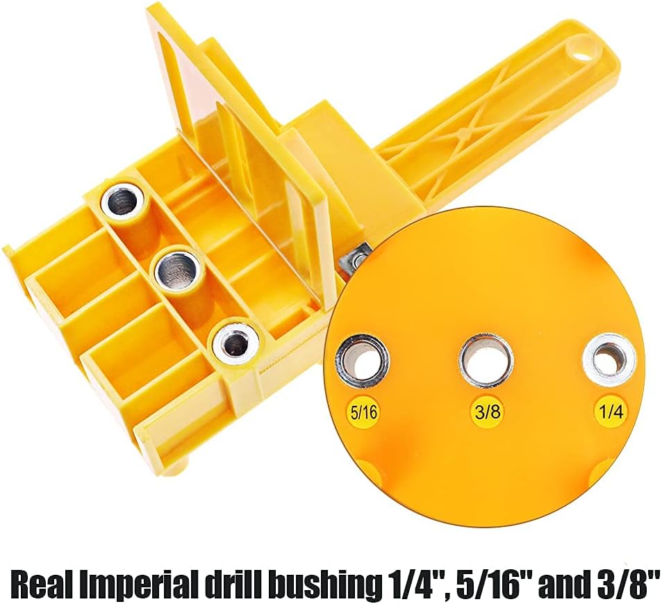 Woodworking Dowel Jig 1/4" 5/16" 3/8" Drill Bits Metal Sleeve Drill Guide Wood Joints Drilling Doweling Jig Tool Handheld Jigs