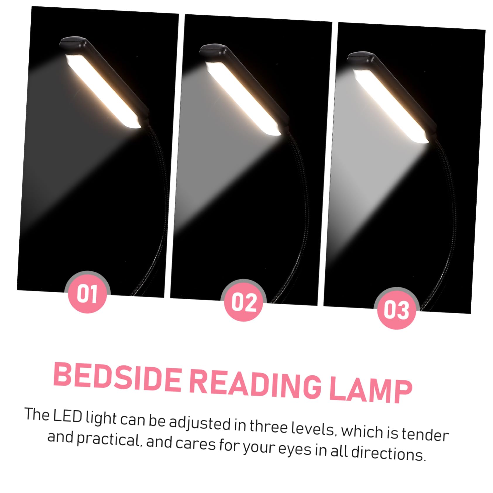 POPETPOP 2-Pack Led Reading Book Light Clip on 3-Level Dimmable Safe for Boys and Girls Bedside Reading Lamp