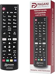 Universal Remote Control LG AKB75095308 Compatible with LG Smart TV, LED, LCD, OLED, UHD, 4K, HD, WebOS, No Configuration, Batteries Included, Italian Company, Tested in Italy