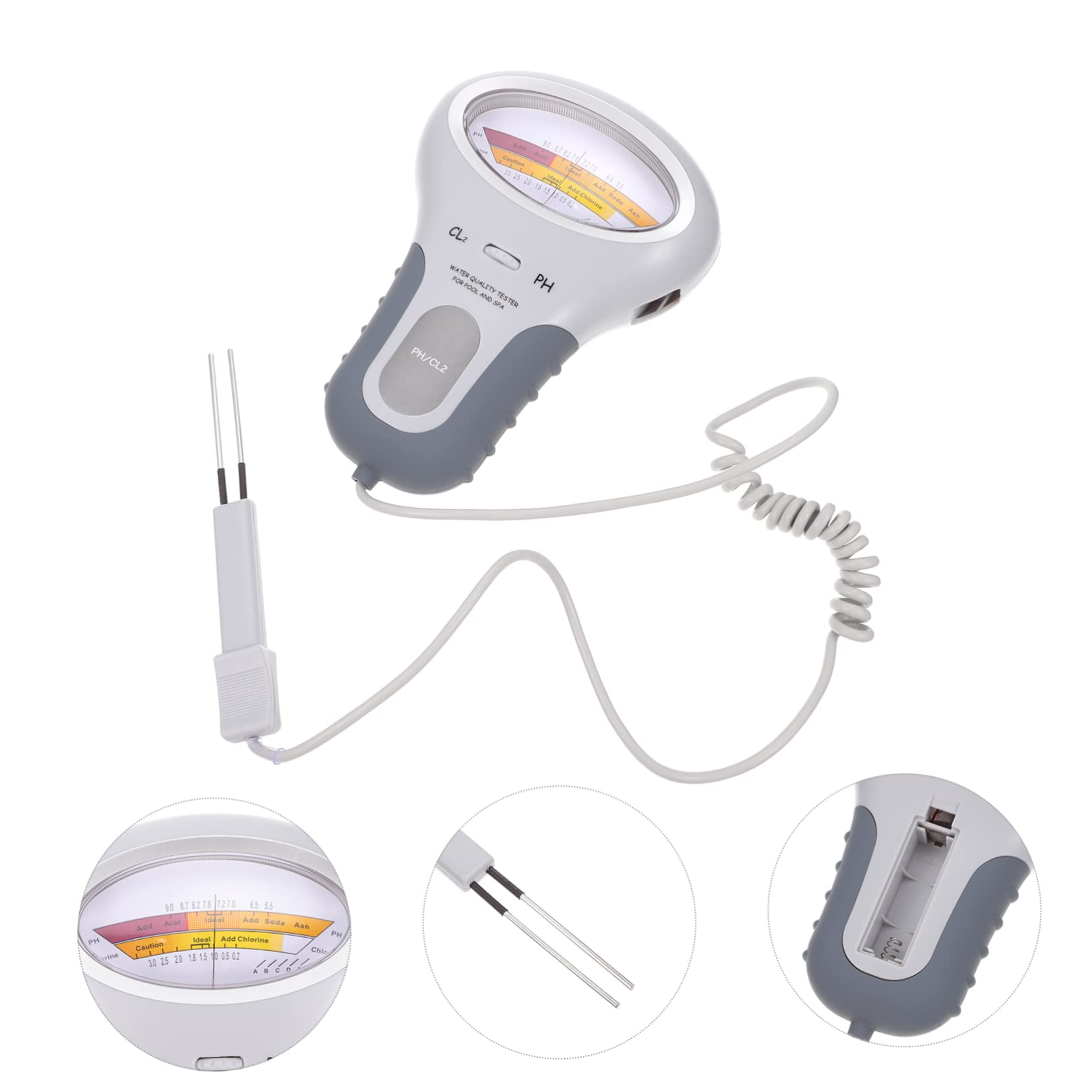 VANZACK 5piezas Probador De Del Agua Para Piscina y Spa Medidor Digital De Ph Portátil Pantalla Kit De Análisis De Agua