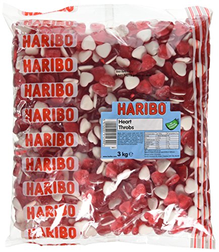 HARIBO Hearts Heart Throb Sweets bulk bag sweets Red 3 kg (Pack of 1)