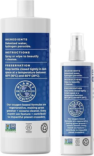 Miniatura 5 de Essential Oxygen, Peróxido de hidrógeno de grado alimenticio, 8 + 32 onzas líquidas, limpiador natural, 3%, spray de 1 a 8 onzas líquidas y 1