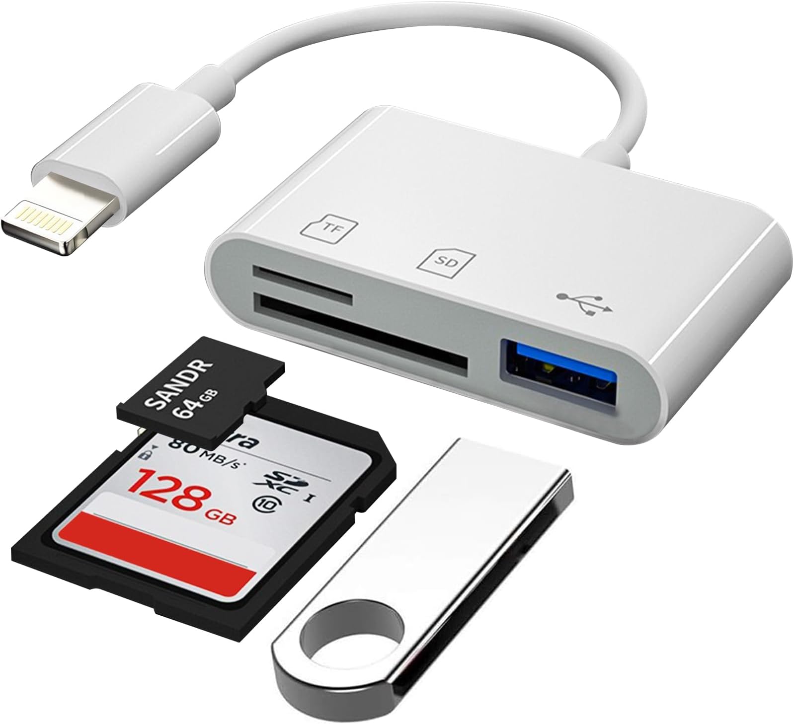 Amazon.co.jp: タイプcライトニング変換USB3.0 TFカードSDカードリーダー（3in1）対応iPhone iPad ...