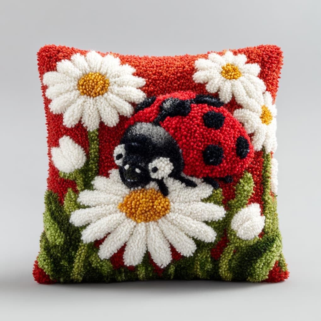 WallustrioaW DIY Latch Hook Kits for Adults,Ladybugs and Daisies
