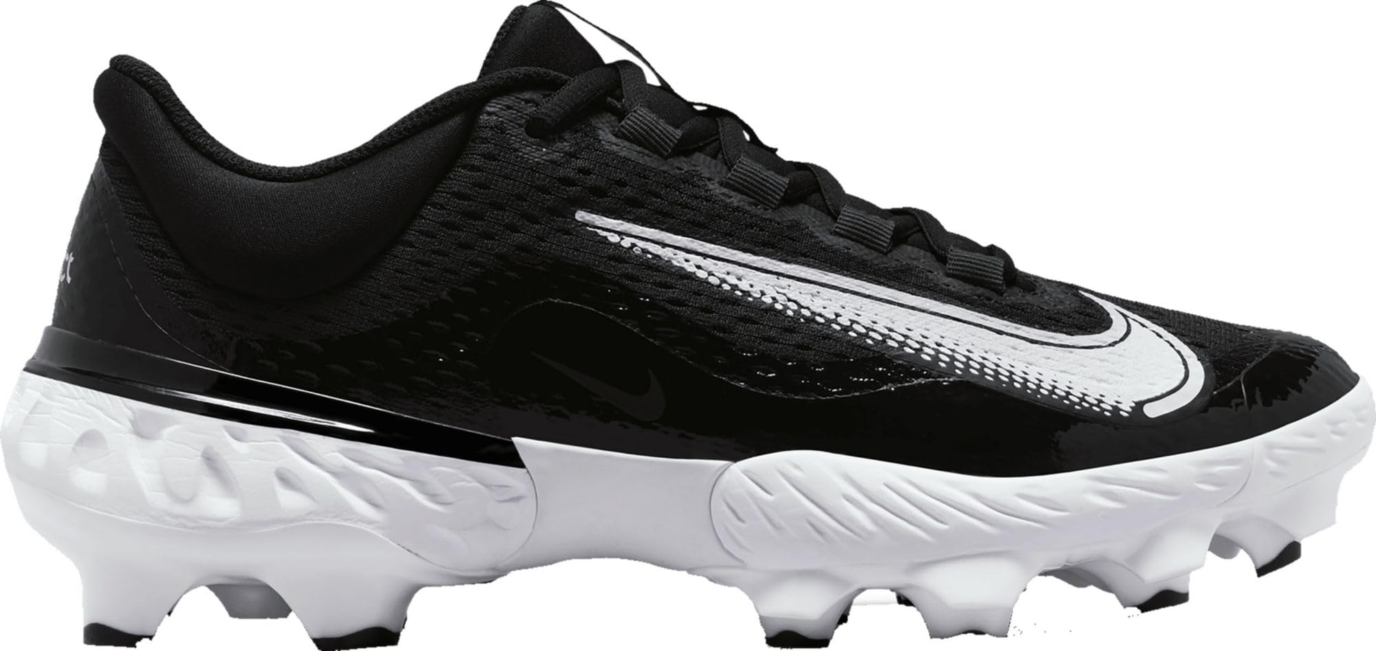 Nike Alpha Huarache Elite 4 Low MCS FD6221-001 Black-White Men's Baseball Cleats 12 US