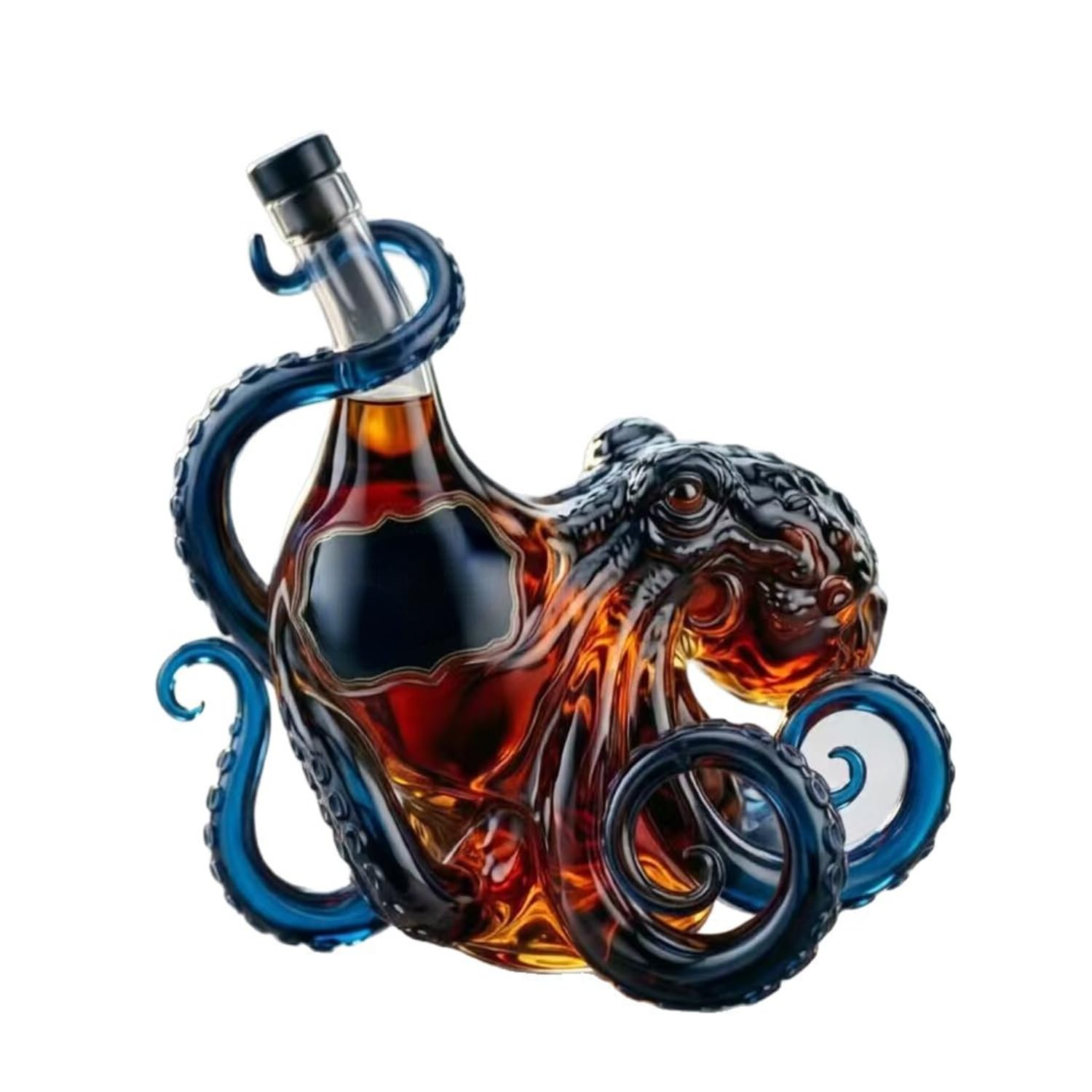 Generic 350ml 3D Octopus Decanter, Borosilicate Glass Spirit Bottle, Nautical Marine Sculpture Home Bar Ornament, Collectable Gift for Men & Sea Lovers(A) — image 1