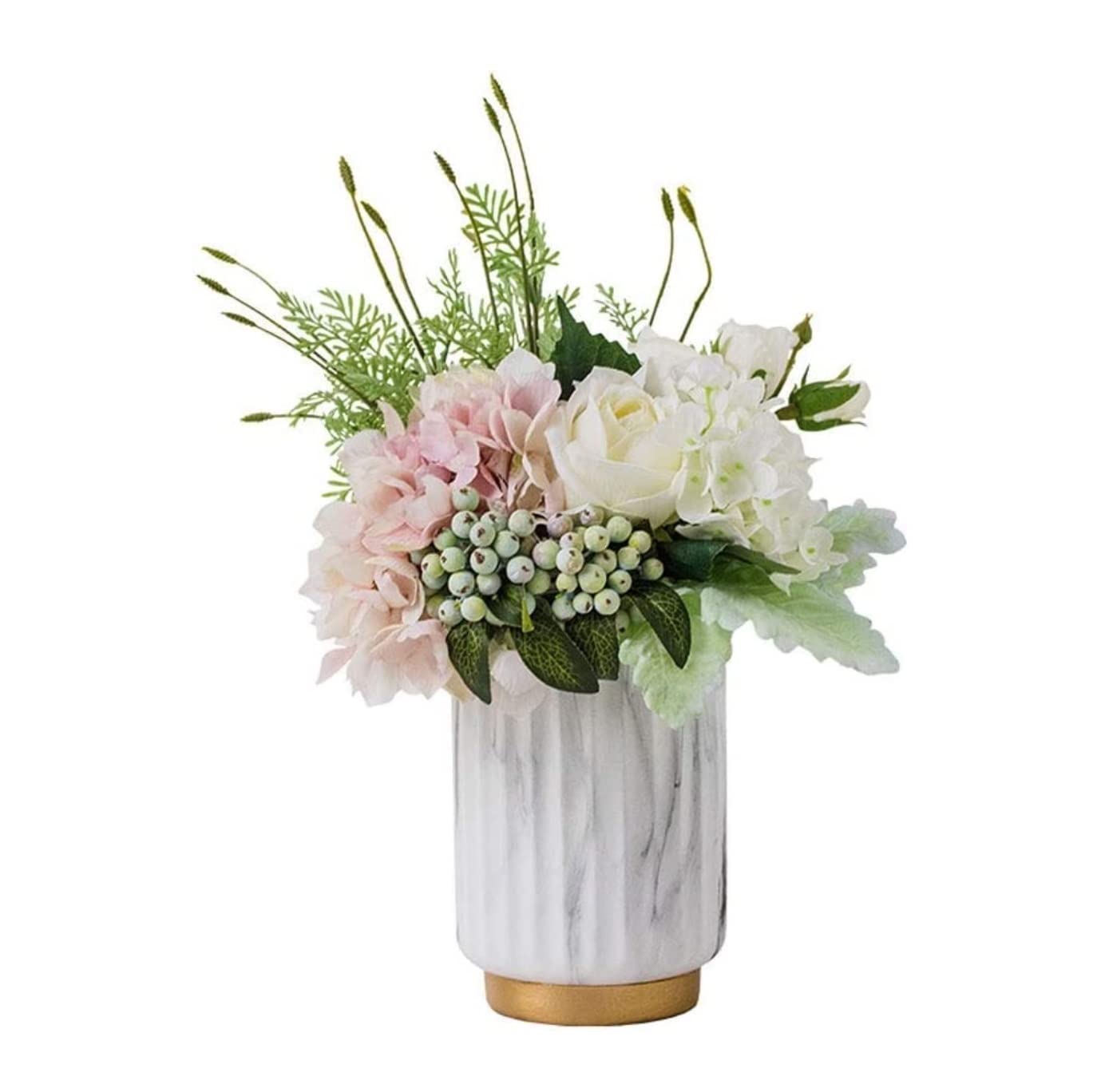 MYUYEE Artificial Flowers Beautifully Artificial Flowers Birthday Home Wedding Decoration Fake Flowers Vase Set Fake Flowers For Decor