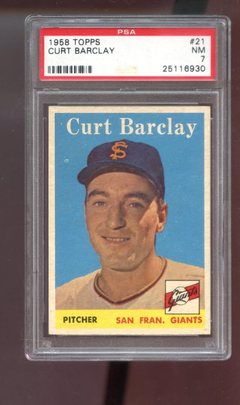 1958 Topps #21 Curt Barclay PSA 7 Graded Baseball Card MLB San Francisco Giants