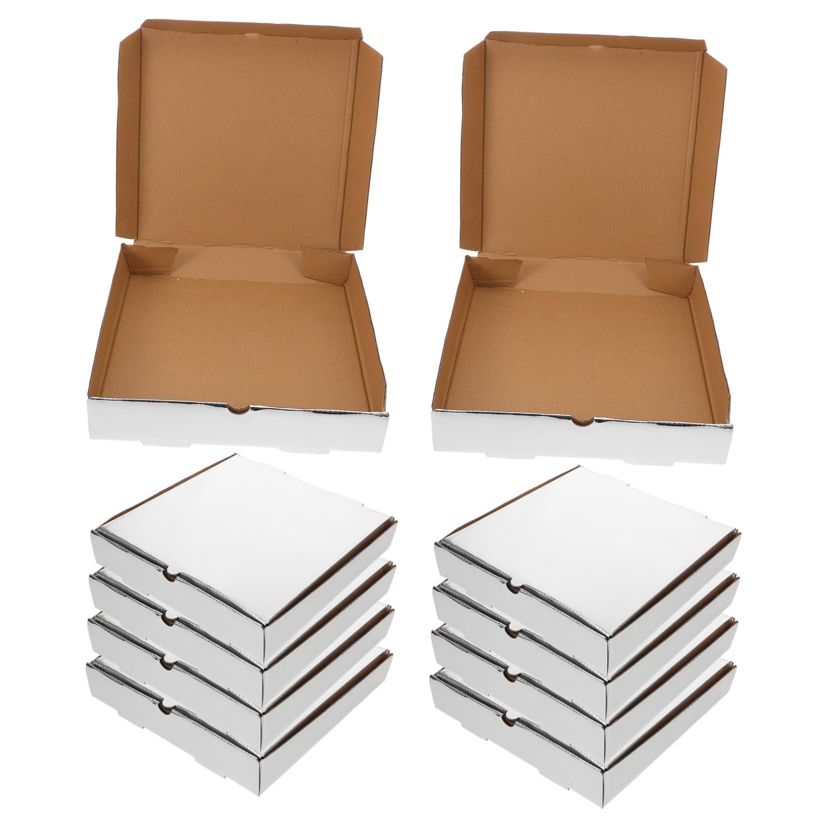 PRETYZOOM 10pcs Pizza Wrapping Boxes Corrugated Paper Pizza Boxes for Takeout Insulation Feature