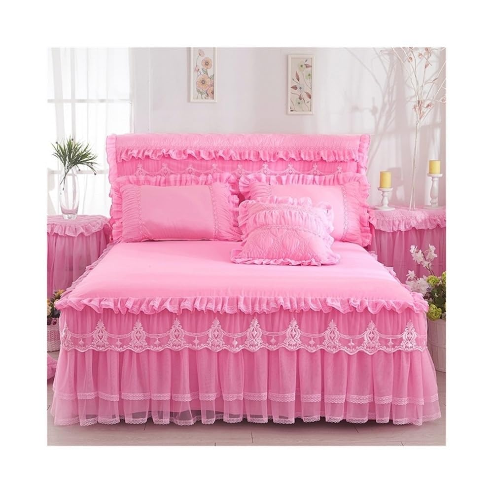 S5b8W3g7 Bedding set Lace Ruffled Bedding Set Chic Princess, 1 Piece Bedspread with 2 Pillowcases Home Textile