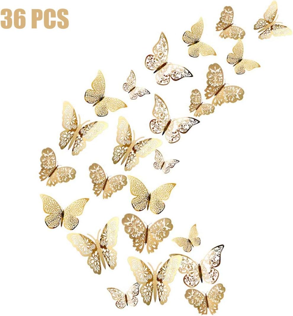 Allazone Butterfly Wall Stickers Wall Decal Decor Art Decorations Sticker Removable Hollow Butterfly 3 Sizes for Room Home Classroom Offices Bedroom Decor - Image 3