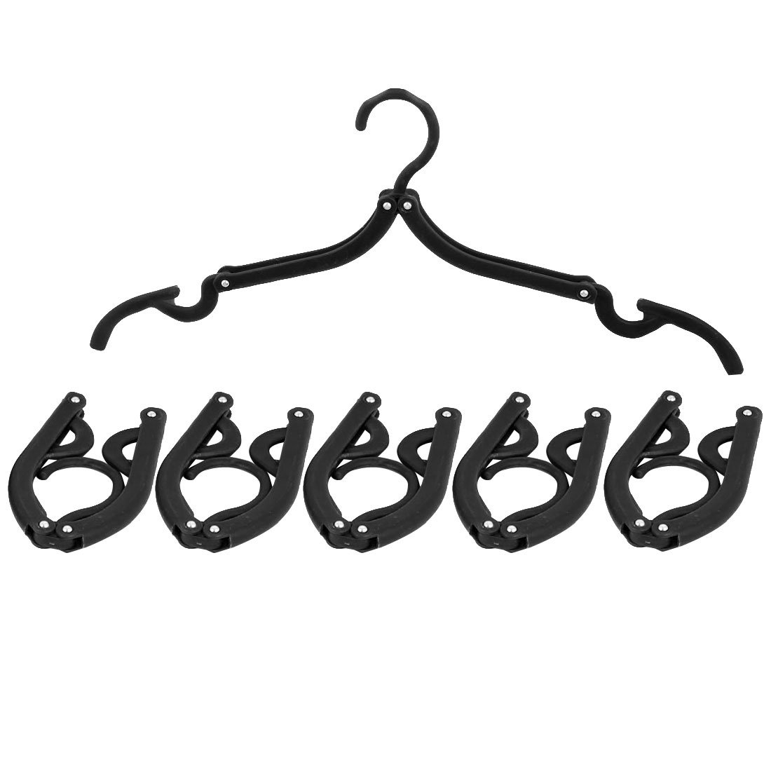 Travel Camping Portable Non- Folding Clothes Hangers Black  