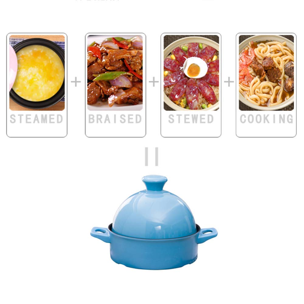Marmite à tajine, marmite à Soupe Maison Mijoteuse, ragoût de 1,3 L de Cuisson et réglages de température Coulé/Jaune