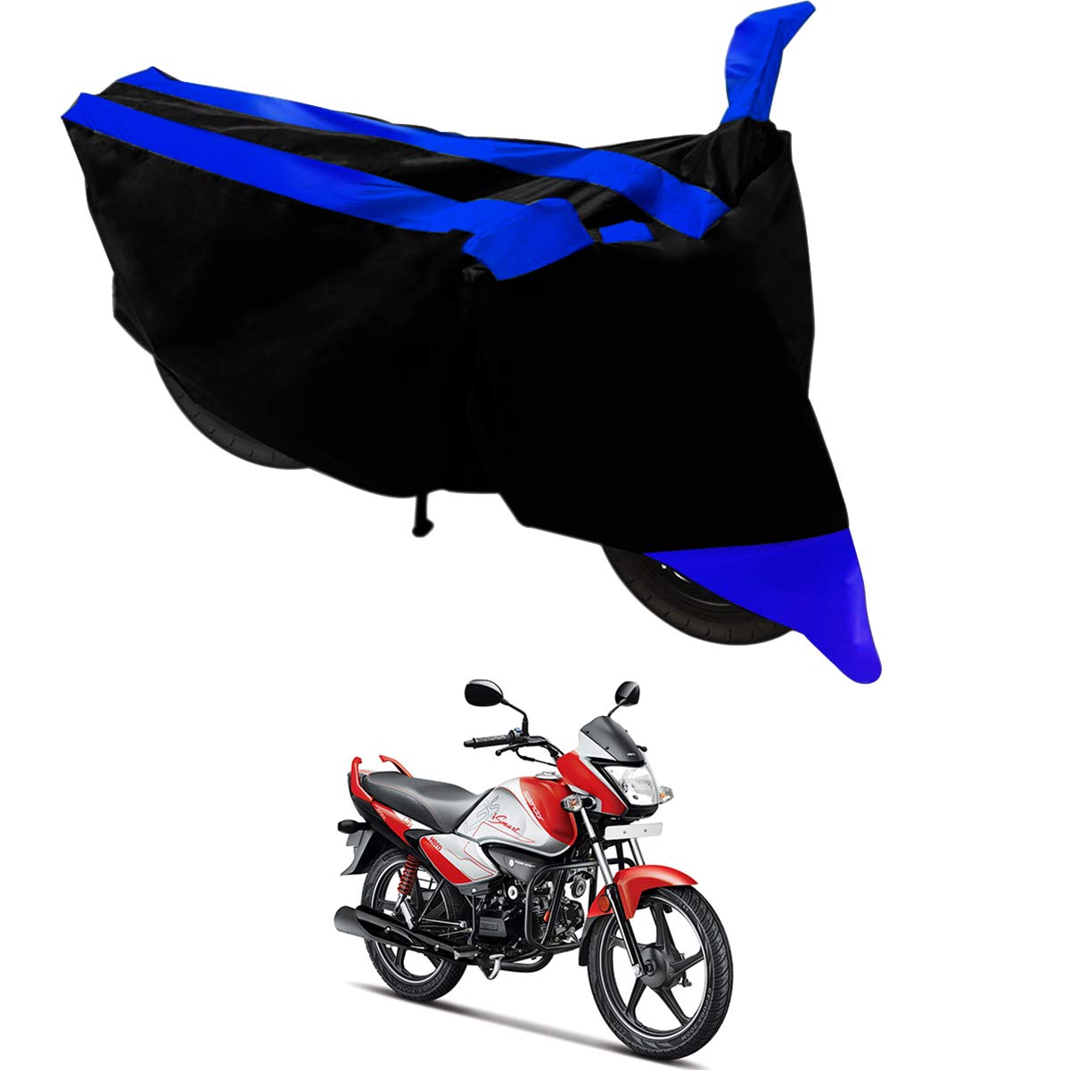 Kandid Water Resistant Bike Cover Hero Splendor I Smart (Black & Blue)