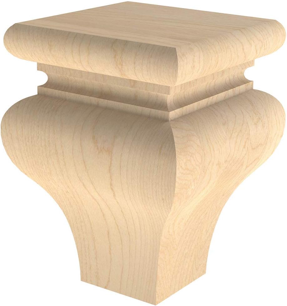 Greco Roman Square Tulip Bun Foot, Alder