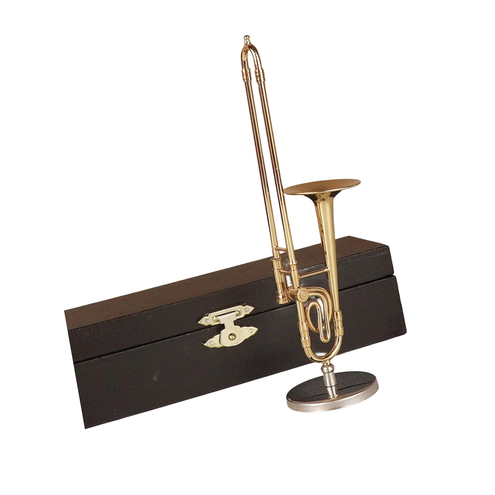 ZXFJYUIP Trombone Trumpet And Saxophone Instrument Models Miniature Tube Decorations Bronze Plated(6)