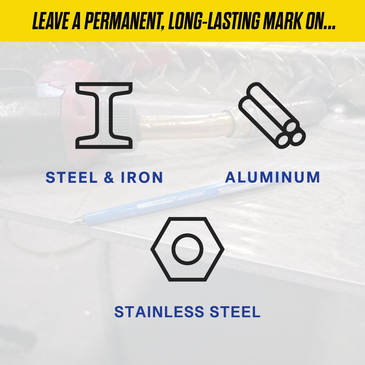 Hot Max 27016 Markal Silver-Streak Round Metal Marker with 6 Refills