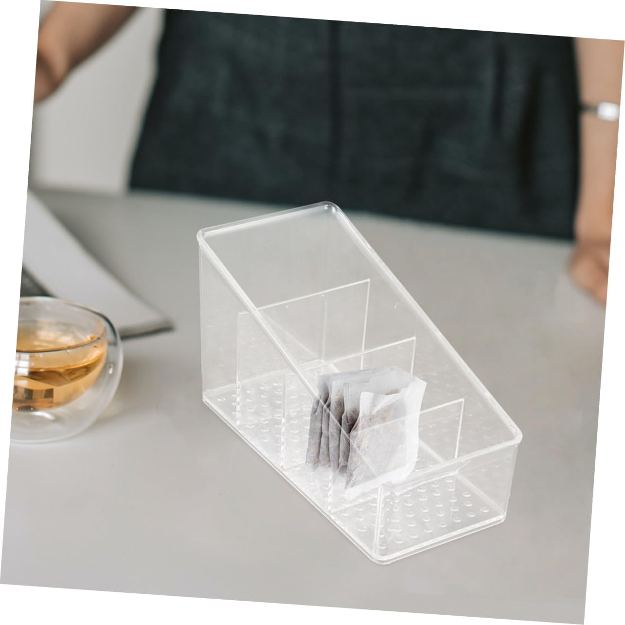 4 Compartment Tea Bag Box 7x15x8.8cm PET 2pcs